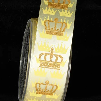 The Ribbon People Gold and Yellow Crown Wired Craft Ribbon 1.5" x 27 Yards