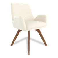 Union & Scale MidMod Fabric Guest Chair, 24.8" x 25" x 31.8", Cream Seat/Back