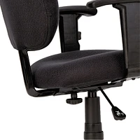 Alera Essentia Series Swivel Task Chair with Adjustable Arms, Supports up to 275 lbs, Black Seat/Black Back, Black Base