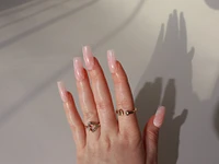 Handmade Press on Nails | Pink Marble Rose Quartz Hard Gel Press on Nails | Sculpted Press on Nails