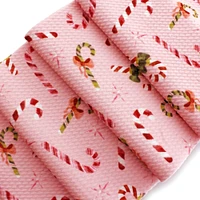 Pink Vintage Candy Canes Bullet Fabric 6" Strip