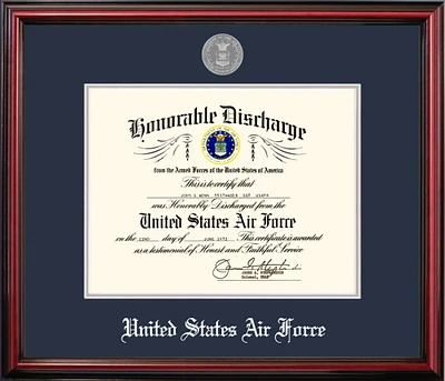 Patriot Frames Air Force 8.5x11 Discharge Petite Frame with Silver Medallion