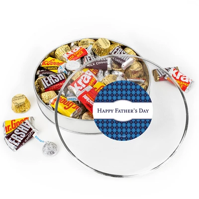 Father's Day Candy Gift Tin - Plastic Tin with Hershey's Kisses, Hershey's Miniatures & Reese's Peanut Butter Cups By Just Candy