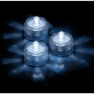 Global Phoenix 3Pcs Submersible LED Tea Lights Waterproof Candle Lights Battery Operated Decor Lamp