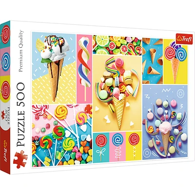500 Piece Jigsaw Puzzle, Favorite Sweets, Candy and Ice Cream Puzzle, Adult Puzzles, Trefl 37335