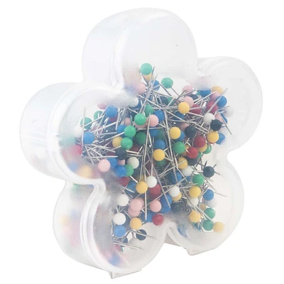 SINGER Ball Head Quilting Pins In Flower Case-Size 17 360/Pkg