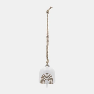 Kingston Living Rainbow Hanging Bell - 5" - White and Beige