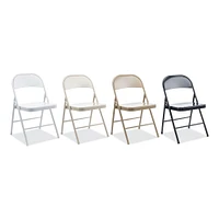 Alera Armless Steel Folding Chair, Supports Up to 275 lb, Taupe, 4/Carton