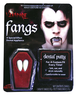 The Costume Center White Fangs Dentures Vampire Unisex Adult Halloween Costume Accessory