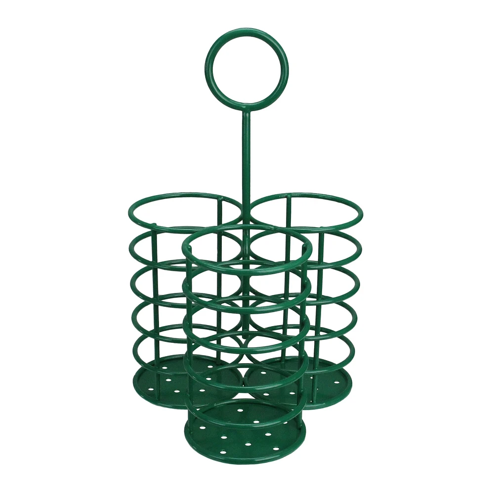 Avon 10" Green 3-Slot Metal Utensil Holder