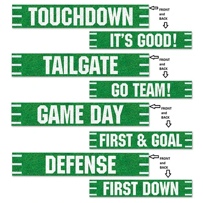 Party Central Club Pack of 48 Green and White Game Day Football Street Signs 24"
