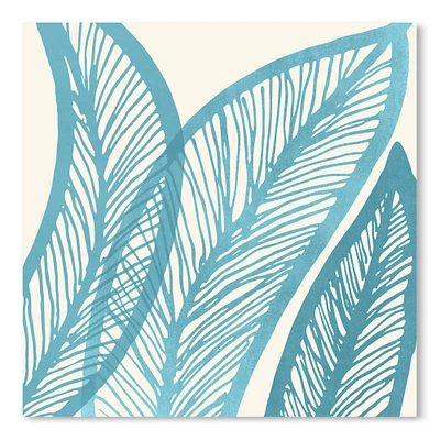 Abstract banana leaf blue by Modern Tropical - 10"x10" Poster Art Print - Americanflat