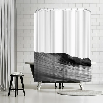 Wave Black And White by NUADA Shower Curtain 71" x 74"