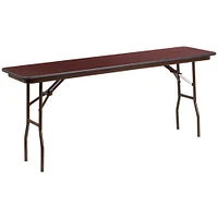 Emma and Oliver -Foot High Pressure Mahogany Laminate Folding Training Table