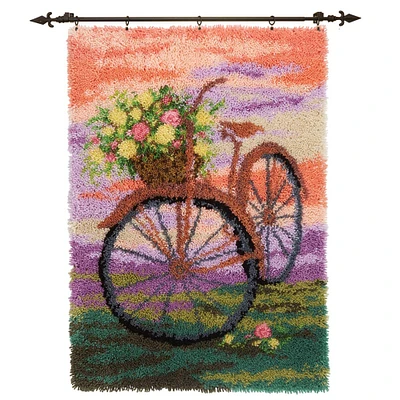 Herrschners  Bicycle with Flowers Latch Hook Kit