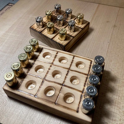 Tic Tac Toe Bullet Casing Board, Man Cave, Bar Teaser