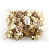 24-Pack Golden Glitter Poinsettia Picks with 3 Ornament Balls | Festive Holiday Decor | Trees, Wreaths, & Garlands | Christmas Picks | Home & Office Decor