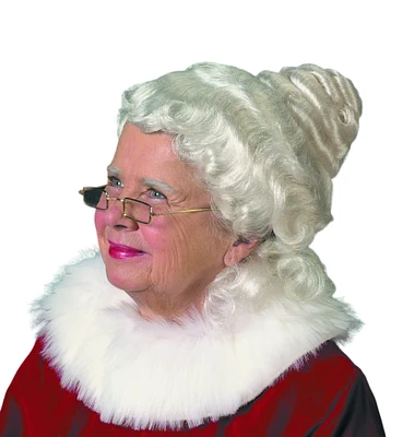 The Costume Center Elegant Mrs Claus "Merry Christmas" Curly Bun Wig - Adult One Size