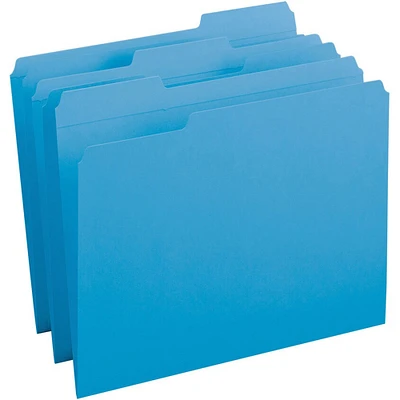 Business Source Folder 1/3-Cut Tab 10-1/5x12-1/5x3-2/5 100/BX Blue