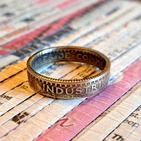 FRENCH Coin Ring Made With Genuine Coin From France Unique and Meaningful Jewelry for Sister Friend Mom European Travel Gift Anniversary