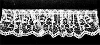 Belagio Gathered Lace Trim, 1.25" Wide, White, 40-Yard Bolt