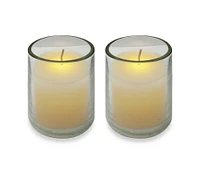 Brite Star Pack of 2 Cream Battery Operated Flameless LED Flickering Wax Votive Candles