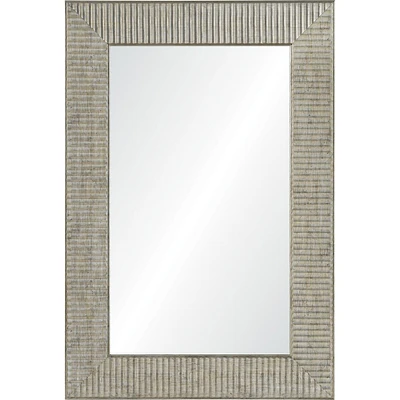 Signature Home Collection 36" Silver and Clear Rectangular Framed Wall Mirror