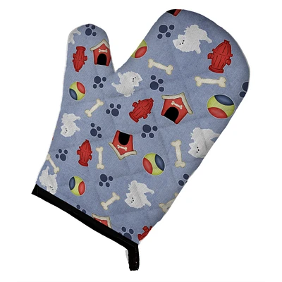 "Caroline's Treasures BB4111OVMT Dog House Collection White Pomeranian Oven Mitt, 12"" by 8.5"", Multicolor"