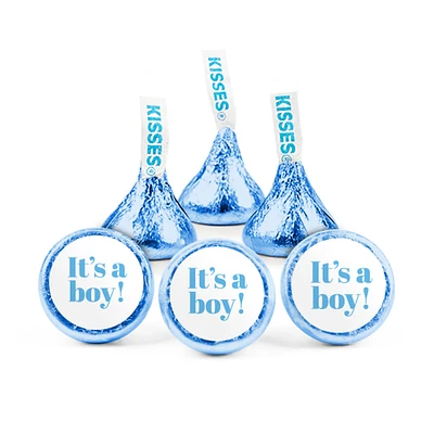 324ct Blue It's a Boy Baby Shower Stickers for Hershey's Kisses, DIY Party Favors (324 Stickers) - Candy Not Included - By Just Candy