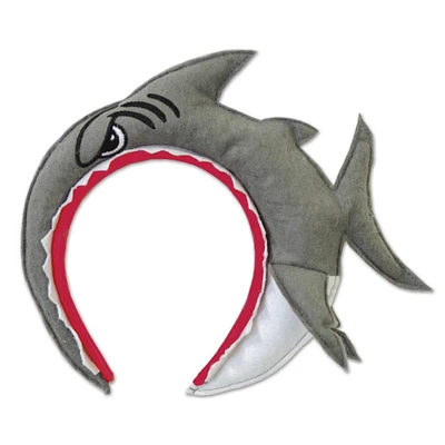 Party Central Club pack of 12 Gray and Red Shark Adult Women's Headband Costume Accessories - One Size