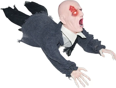 The Costume Center 31.5" Black and Gray Animated Crawling Halloween Zombie with Sound