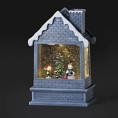 Roman 8" LED Lighted Snowman House Christmas Snow Globe