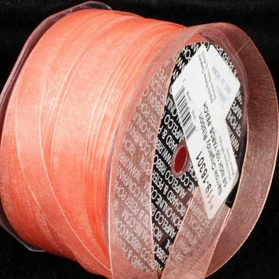 The Ribbon People Peach Orange Solid Craft Ribbon 0.25" x 200 Yards