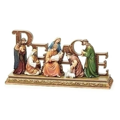 Roman 12" Nativity Scene "Peace" Christmas Tabletop Figurine