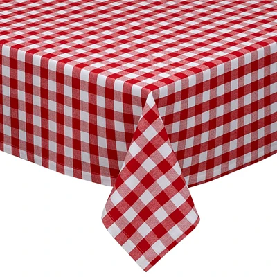 Contemporary Home Living Red and White Classic Checkered Table Cloth 84" x 60"