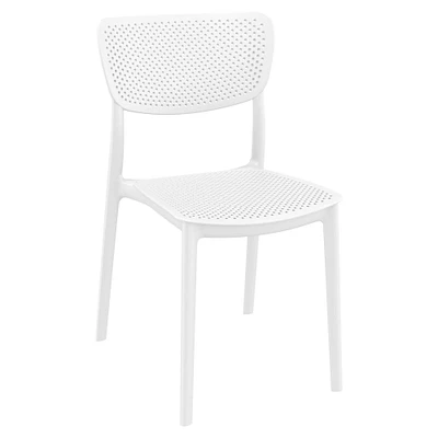 Luxury Commercial Living 33" White Stackable Patio Dining Chair