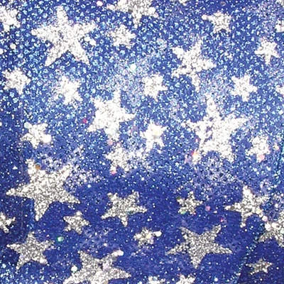 The Ribbon People Metallic Blue and Silver Stars Wired Craft Ribbon 5" x 20 Yards