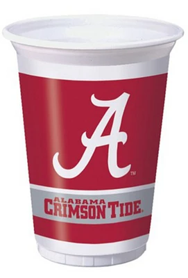 Party Central Club Pack of 96 Red NCAA Alabama Crimson Tide Disposable Plastic Drinking Party Tumbler Cups 20 oz.