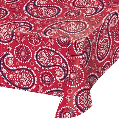 Party Central Club Pack of 6 Red and Black Paisley Print Decorative Dining Table Cover 108"