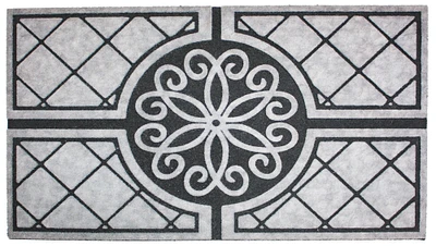 Contemporary Home Living 18" x 30" Gray and Black with Granite Print Design Doormat