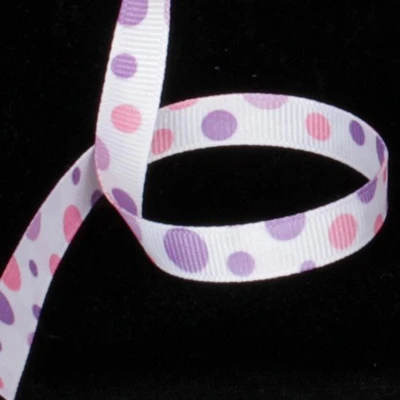 The Ribbon People and Polka Dots Double Sided Grosgrain Craft Ribbon 0.75" x 55 Yards