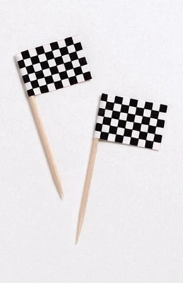 Party Central Club Pack of 600 Black and White Checkered Flag Food or Decorative Party Picks 2.5"
