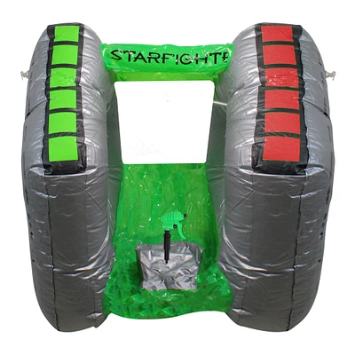 Swim Central 40” Gray and Green Inflatable Starfighter Super Squirter Swimming Pool Float