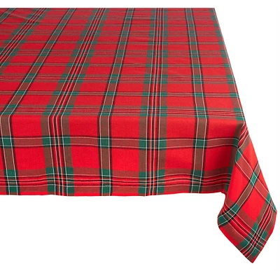 Contemporary Home Living 84" Red and Green Rectangular Holiday Plaid Tablecloth