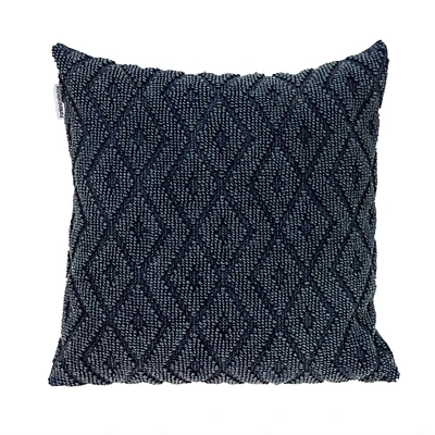 Nassau Collection 18" Blue Transitional Diamond Patterned Throw Pillow