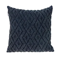 Nassau Collection 18" Blue Transitional Diamond Patterned Throw Pillow