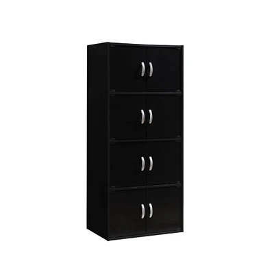 Contemporary Home Living 54" Black Multi-Purpose Bookcase Cabinet with Doors