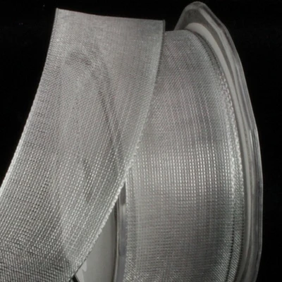 The Ribbon People Heather Gray and Silver Ombre Sheer Woven Metallic Wired Craft Ribbon 1.5" x 27 Yards