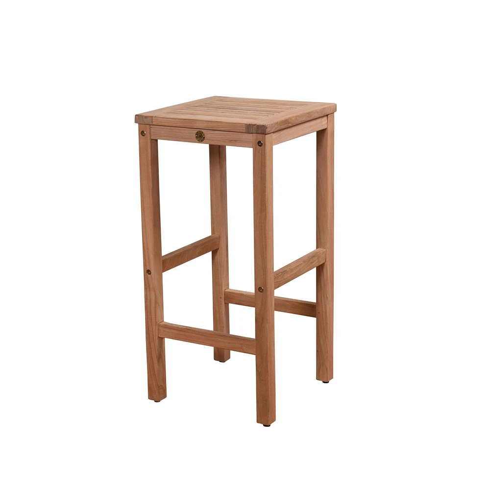 Outdoor Living and Style Amazonia Teak Coventry Patio Backless Stool