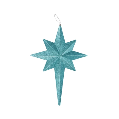 Christmas Central 20" Turquoise Blue Glittered Bethlehem Star Shatterproof Christmas Ornament